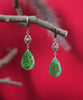 14k Siberian Jade Flower Earrings #2495-1