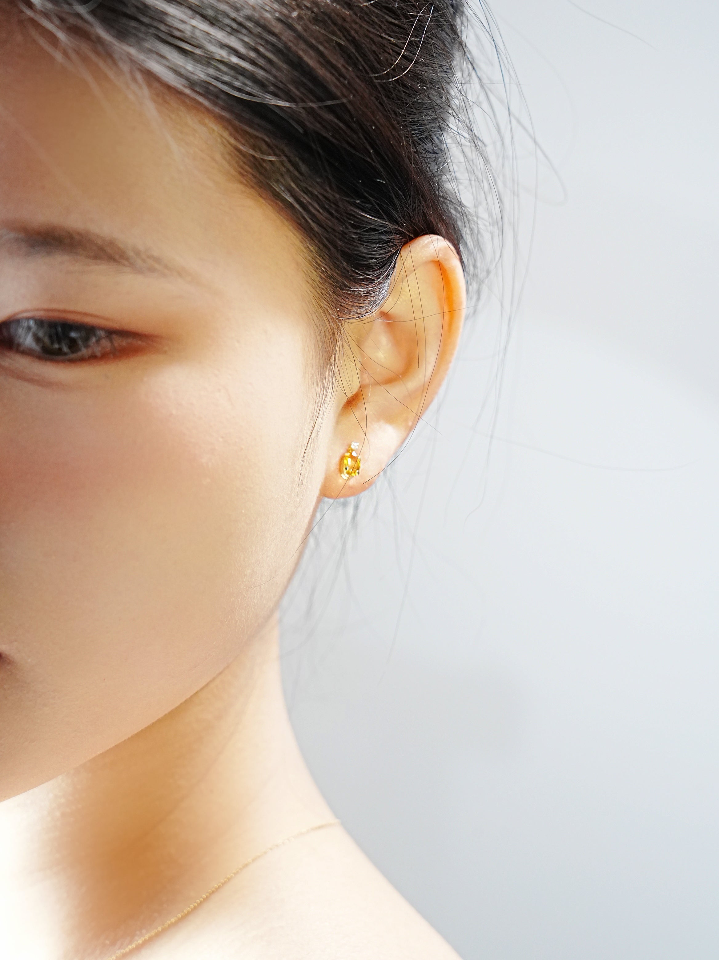 19.1 Carat 14K Gold Fish Hook Earrings Diamond Citrine for Sale | Gemtry Yellow Gold