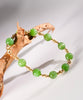 14k 8mm Chatoyant Siberian Jade Starry Bracelet #2591-2