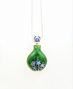 INLAY ENAMEL FLOWER VASE PENDANT #1781