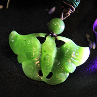 HAND-CARVED BUTTERFLY JADE PENDANT #1785