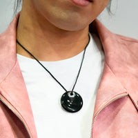 Peace Buckle Black Jade Pendant #1123