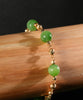 14k 8mm Chatoyant Siberian Jade Starry Bracelet #2598