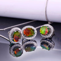 Ammolite Earring and Pendant Set #299