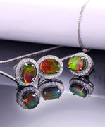 Ammolite Earring and Pendant Set #299