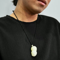 Eternal Bleassing White Jade Peanut Pendant #2652