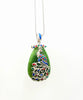 SILVER WIRE INLAY ENAMEL PENDANT - PEACOCK #1779