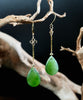 18k Polar Jade Water-drop Earrings #2547