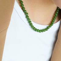 17" Polar Jade Grade Beaded Necklace #2415-2