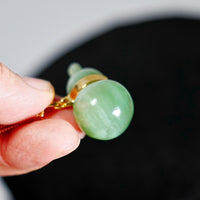 14k Chatoyant Jade Gourd Pendant #2122