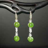 Polar Jade Long Earrings #2748