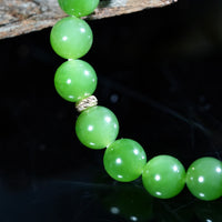 14k 8.5 mm Polar Jade Beaded Bracelet #2573