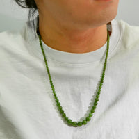 4-10mm Canadian Jade Beaded Necklace #2533