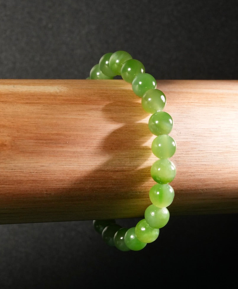 8mm Polar Jade Beaded Bracelet #2764