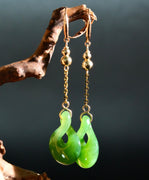 18k Polar Jade Single Twist Earrings #2519