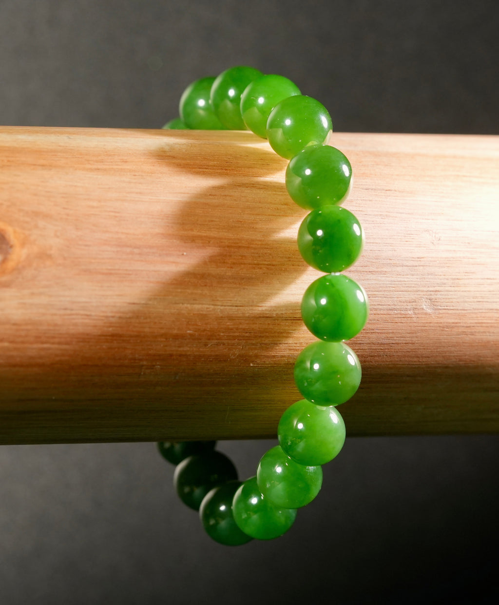 10mm Siberian Jade Beaded Bracelet #2761