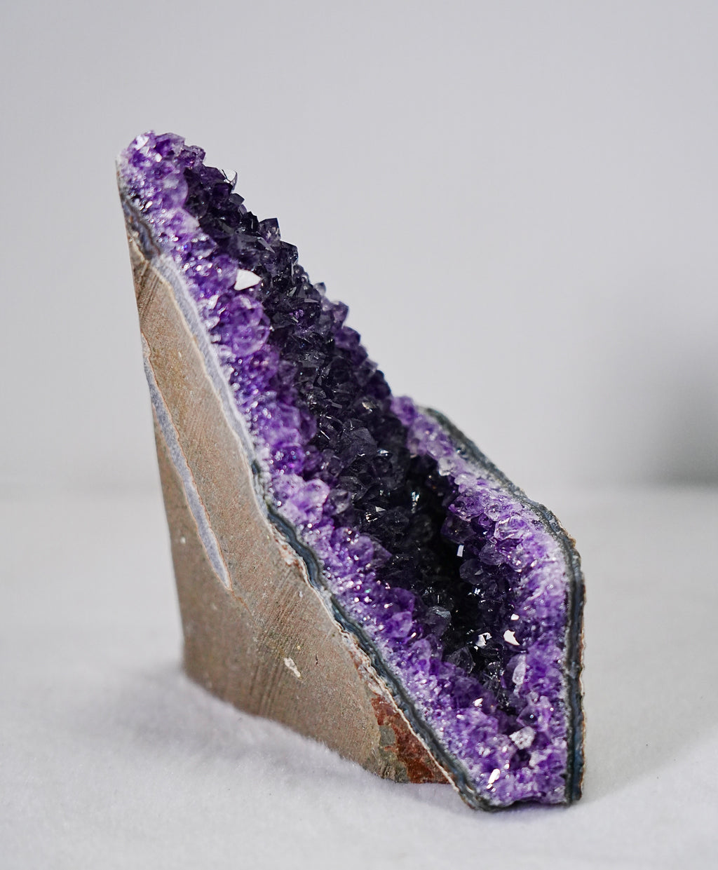 AMETHYST SEMI-GEODES EXTRA QUALITY BASE CUT 1.22 LB #2171