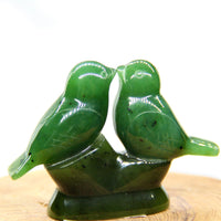 Hand Carved Jade Animal -  Loving Birds #2310