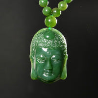 Jade Buddha Head Necklace #2536