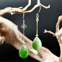 18k Polar Jade Water-drop Earrings #2547