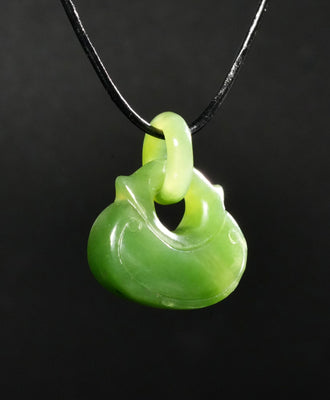 Peace and Longevity Lock Polar Jade Pendant #2100