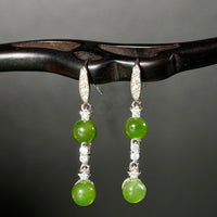 Polar Jade Long Earrings #2748