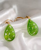 14k Siberian Jade Flower Earrings #2495-1