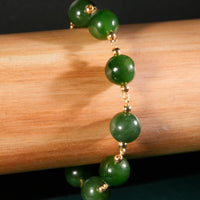 10mm Canadian Jade Starry Bracelet #2431-3