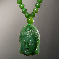 Jade Buddha Head Necklace #2536