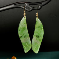 Polar Jade Long Earrings #2650-2