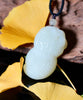 Eternal Bleassing White Jade Peanut Pendant #2652