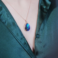 18k Waterdrop Ammolite Pendant #1971