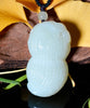 Eternal Bleassing White Jade Peanut Pendant #2652