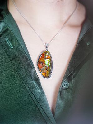 Freeform Ammolite Pendant #1981