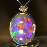 18k Diamond Ammolite Pendant #919