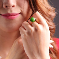 18K Siberian Jade Ball Ring #2252