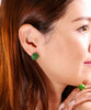 CANADIAN JADE ROUND EARRINGS  #1082