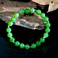 14k 8mm Polar Jade Beaded Bracelet #2586