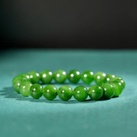 10mm Siberian Jade Beaded Bracelet #2749