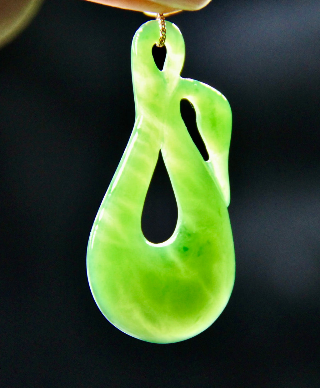 14k Siberian Jade Single Twist Pendant #1729