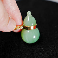 14k Chatoyant Jade Gourd Pendant #2122