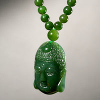 Jade Buddha Head Necklace #2536