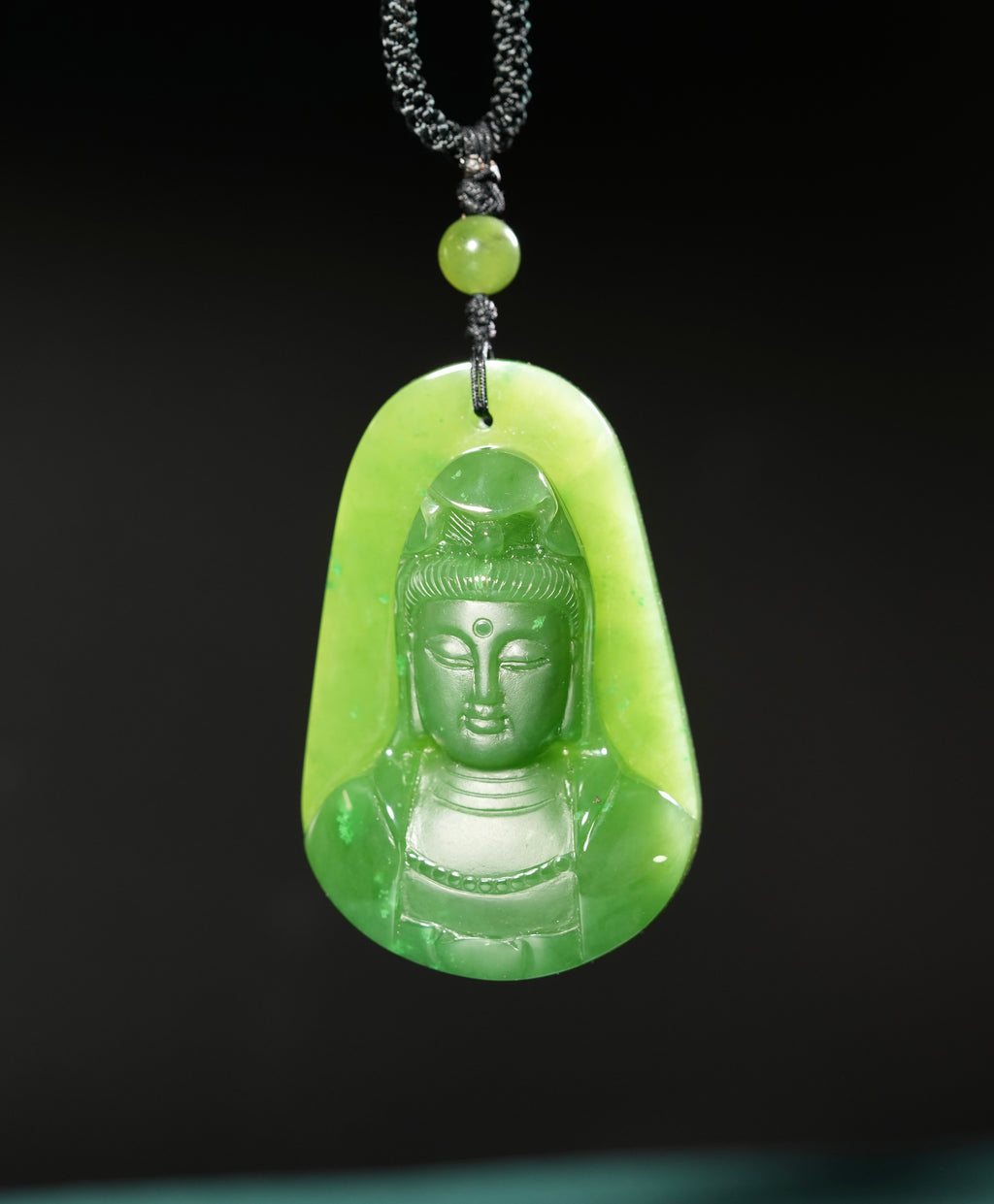 Polar Jade Grade Guanyin Pendant #2448-3