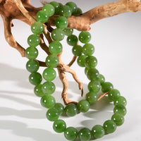 10mm Siberian Jade Beaded Necklace #2531