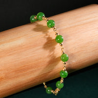 6mm Polar Jade Starry Beaded Bracelet #2402