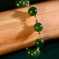 10mm Canadian Jade Starry Bracelet #2431-3