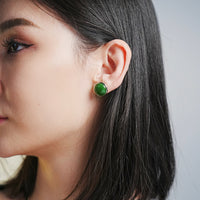 CANADIAN JADE ROUND EARRINGS  #2251