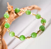 14k 8mm Chatoyant Siberian Jade Starry Bracelet #2591-2