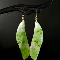 Polar Jade Long Earrings #2650-2