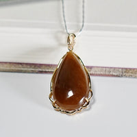 18k Sugar Jade Waterdrop Pendant #2061